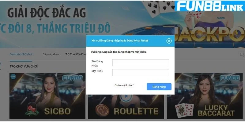 Chi tiết bước đăng nhập Fun88 rõ ràng, thực hiện dễ nhất.